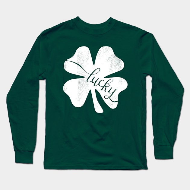 Lucky Shamrock Leaf Irish Long Sleeve T-Shirt by dreadtwank